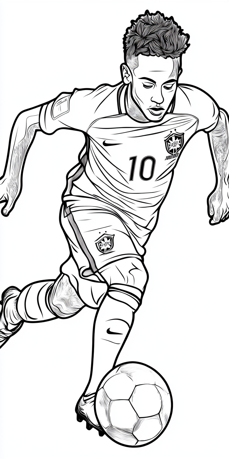 Desenho para colorir e imprimir Neymar Jr