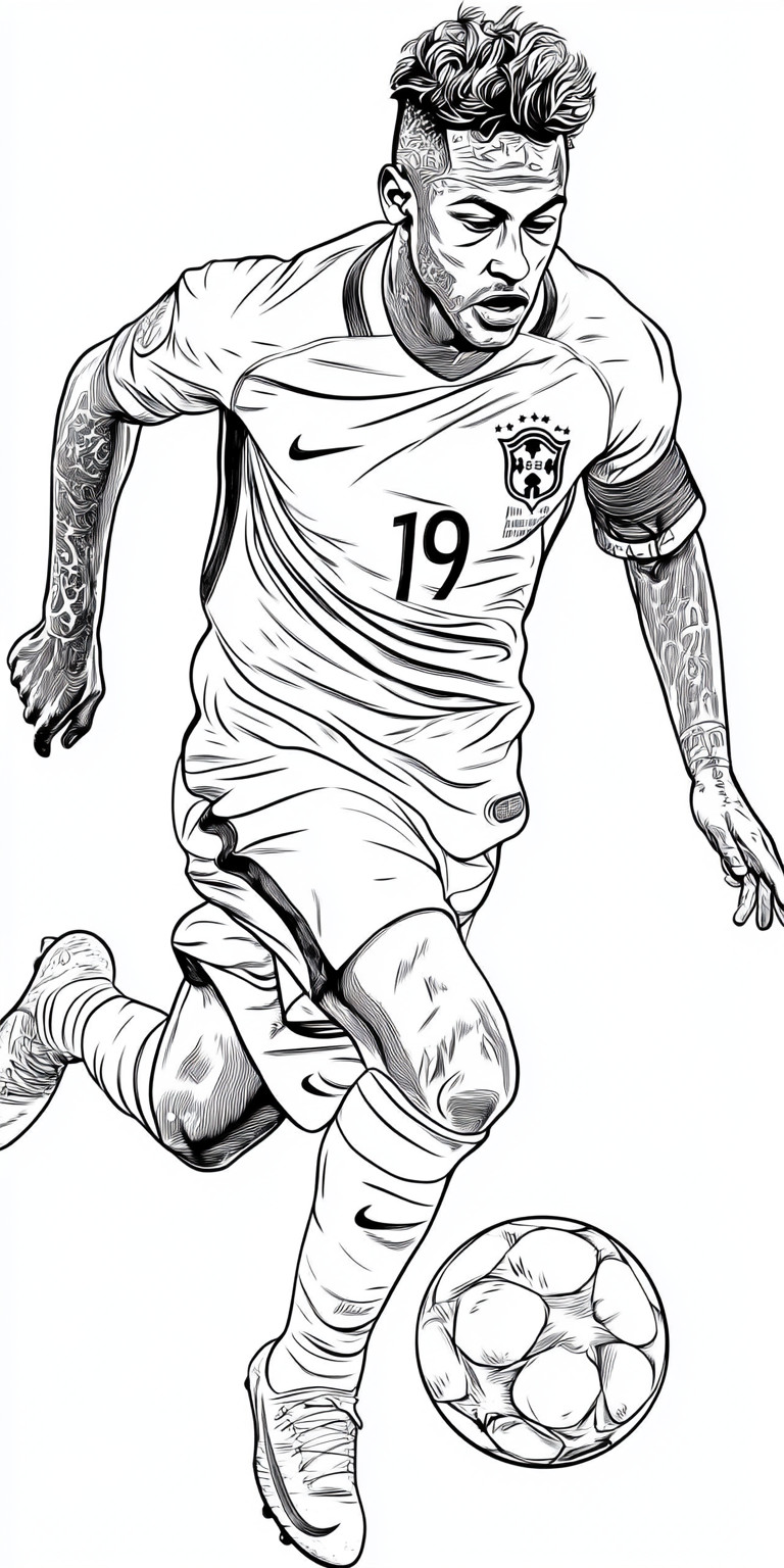 Desenho para colorir e imprimir Neymar Jr