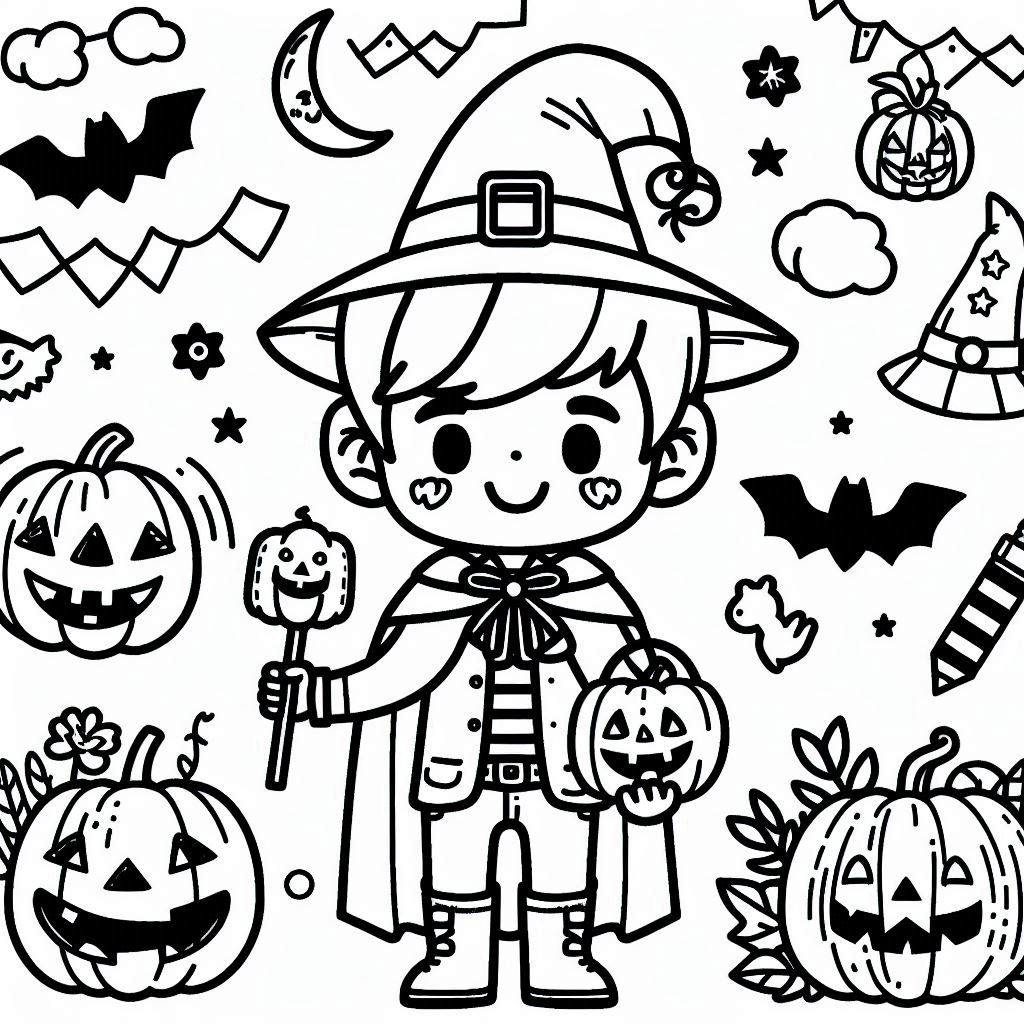 Desenho para colorir e imprimir Halloween