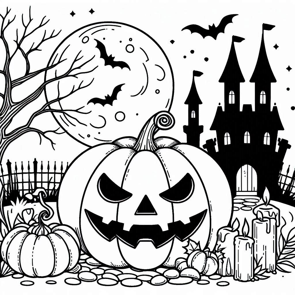 Desenho para colorir e imprimir Halloween