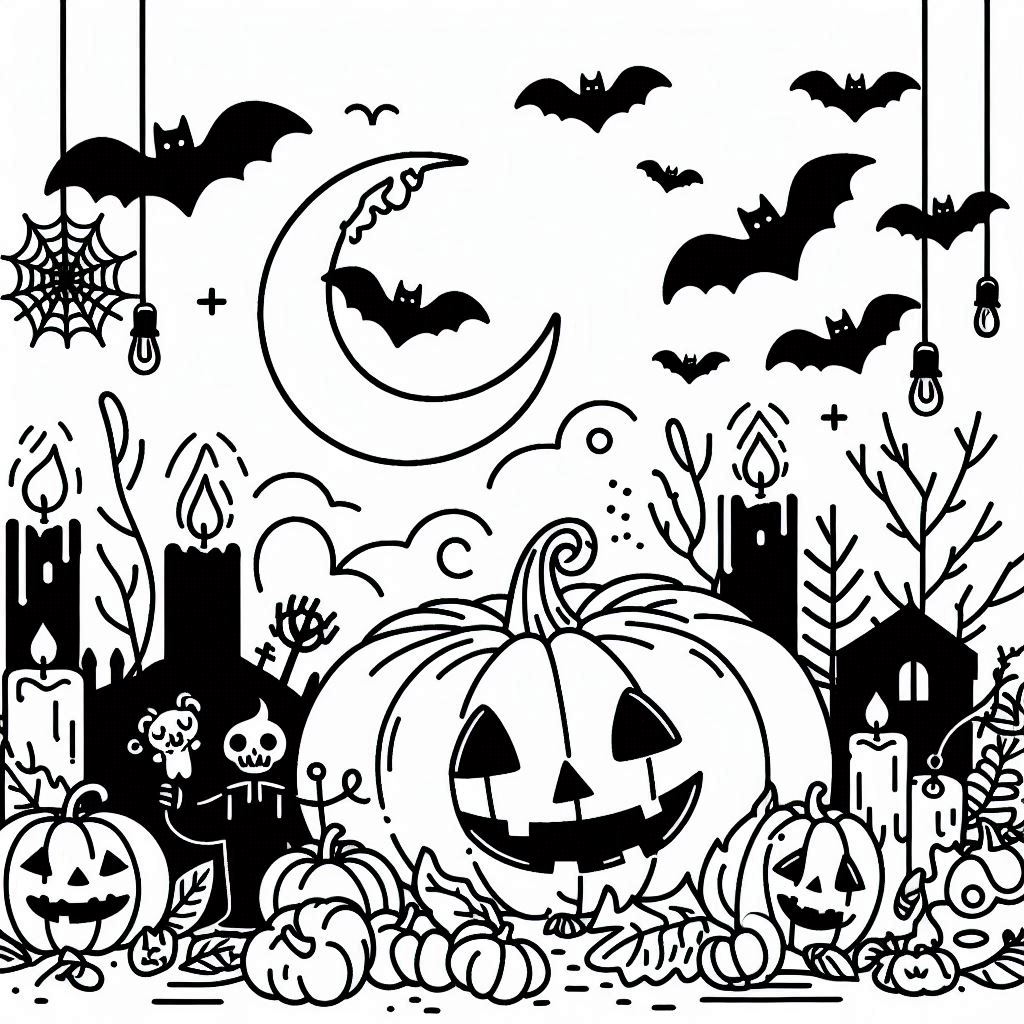 Desenho para colorir e imprimir Halloween