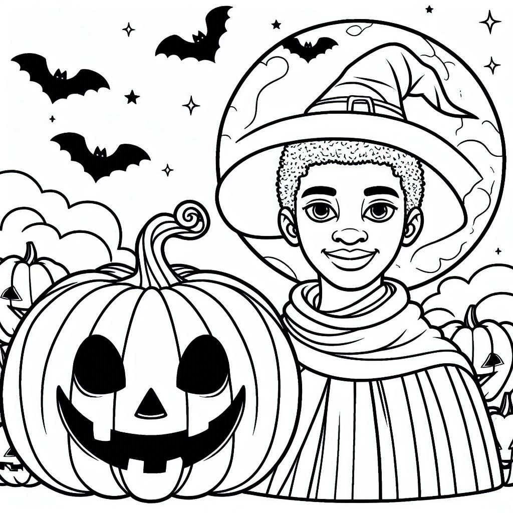 Desenho para colorir e imprimir Halloween