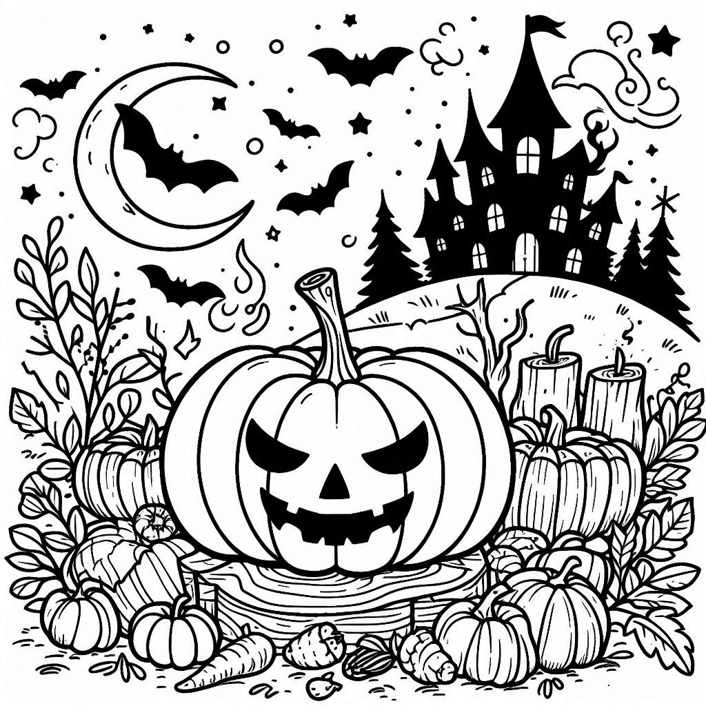 Desenho para colorir e imprimir Halloween