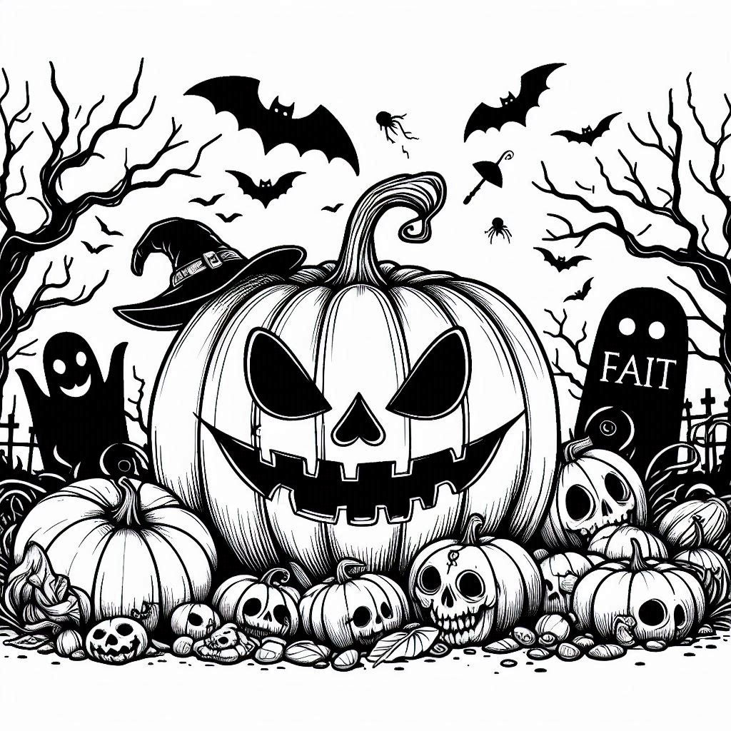 Desenho para colorir e imprimir Halloween