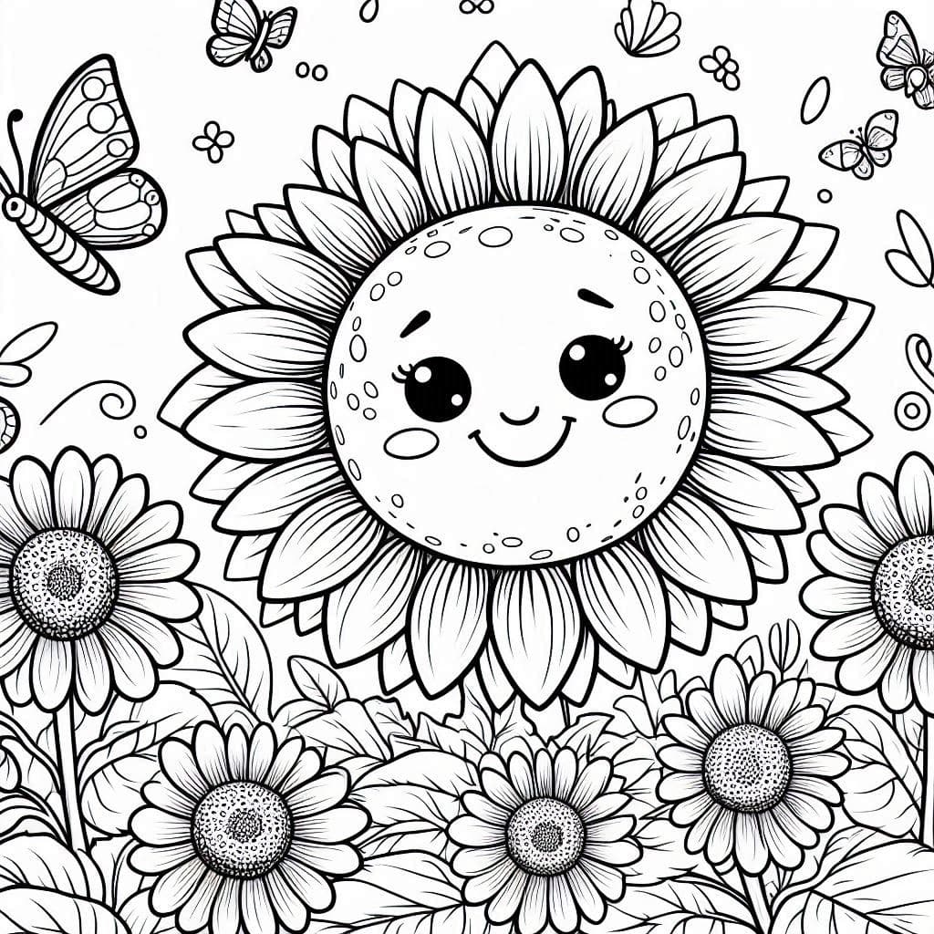 Desenhos de flores para colorir e imprimir