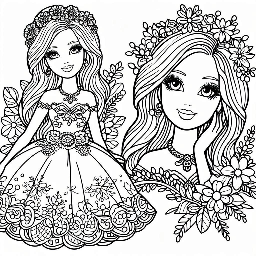 Desenho para colorir e imprimir Barbie 