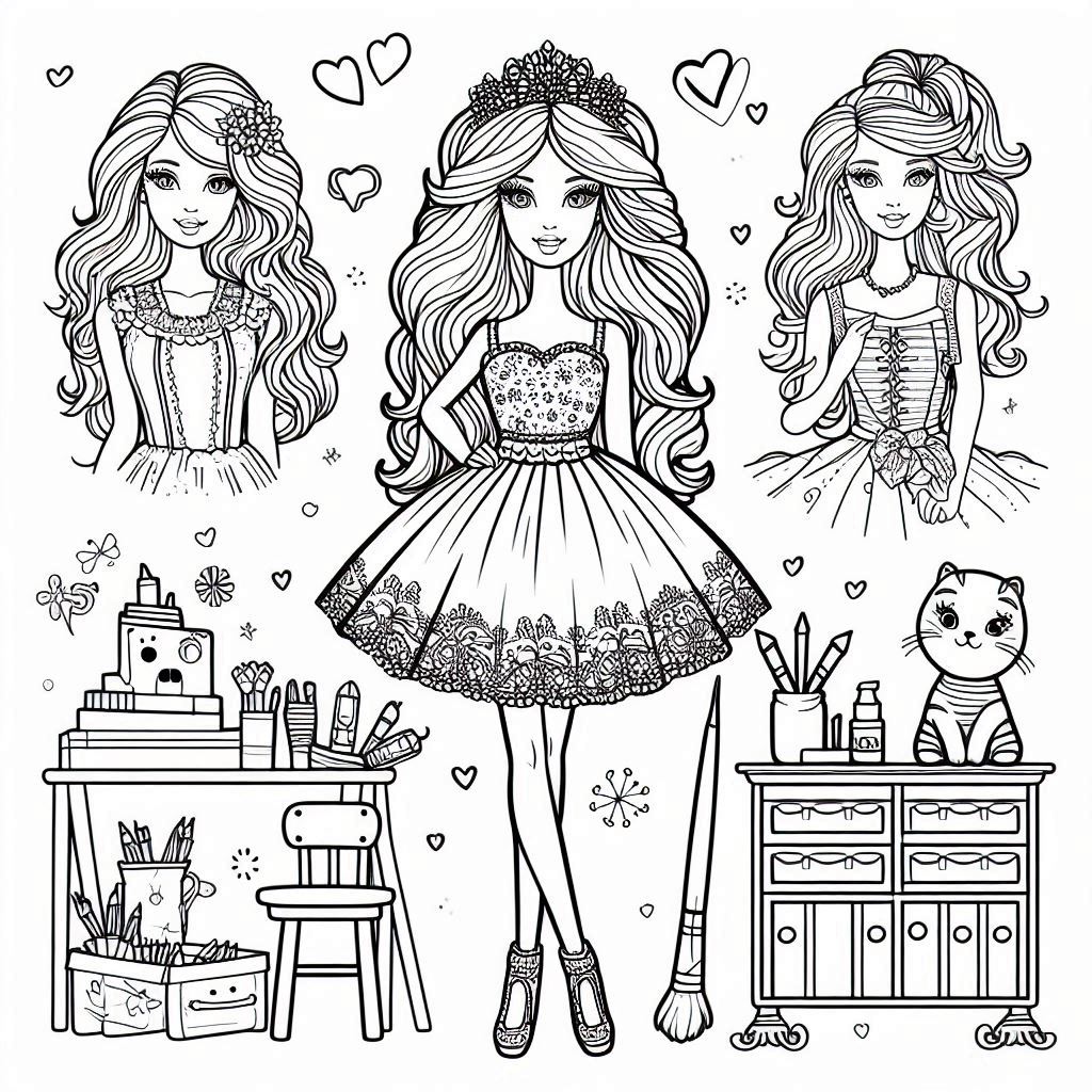 Desenho para colorir e imprimir Barbie 