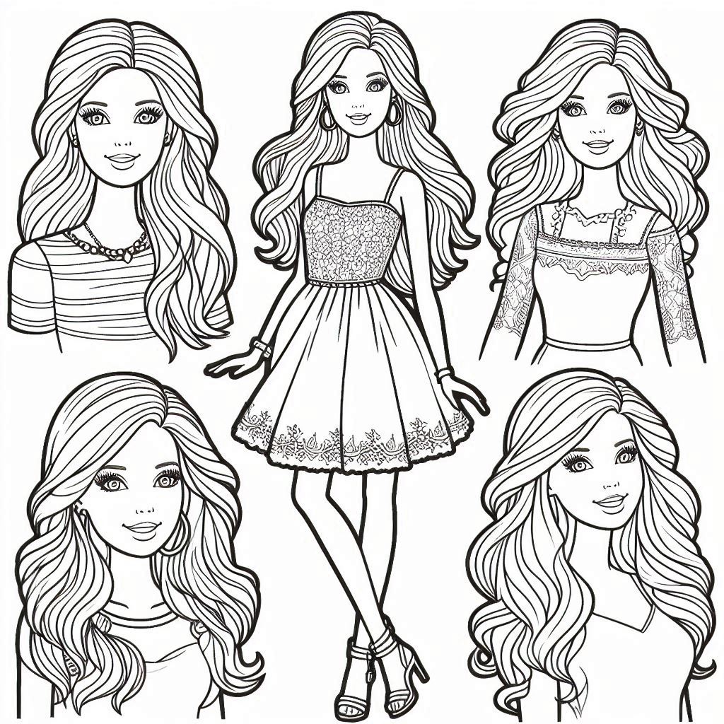 Desenho para colorir e imprimir Barbie 