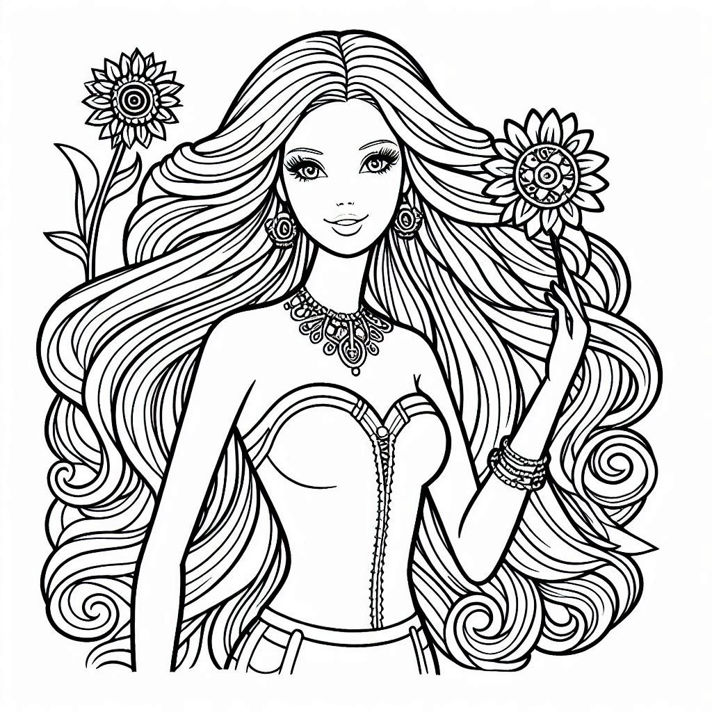 Desenho para colorir e imprimir Barbie 