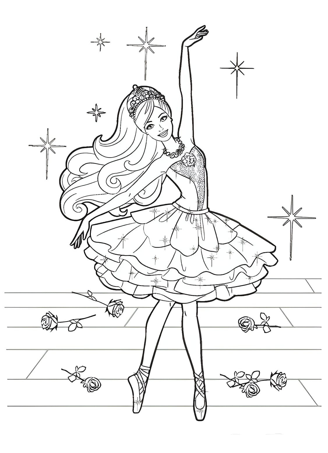 Desenho para colorir e imprimir Barbie 