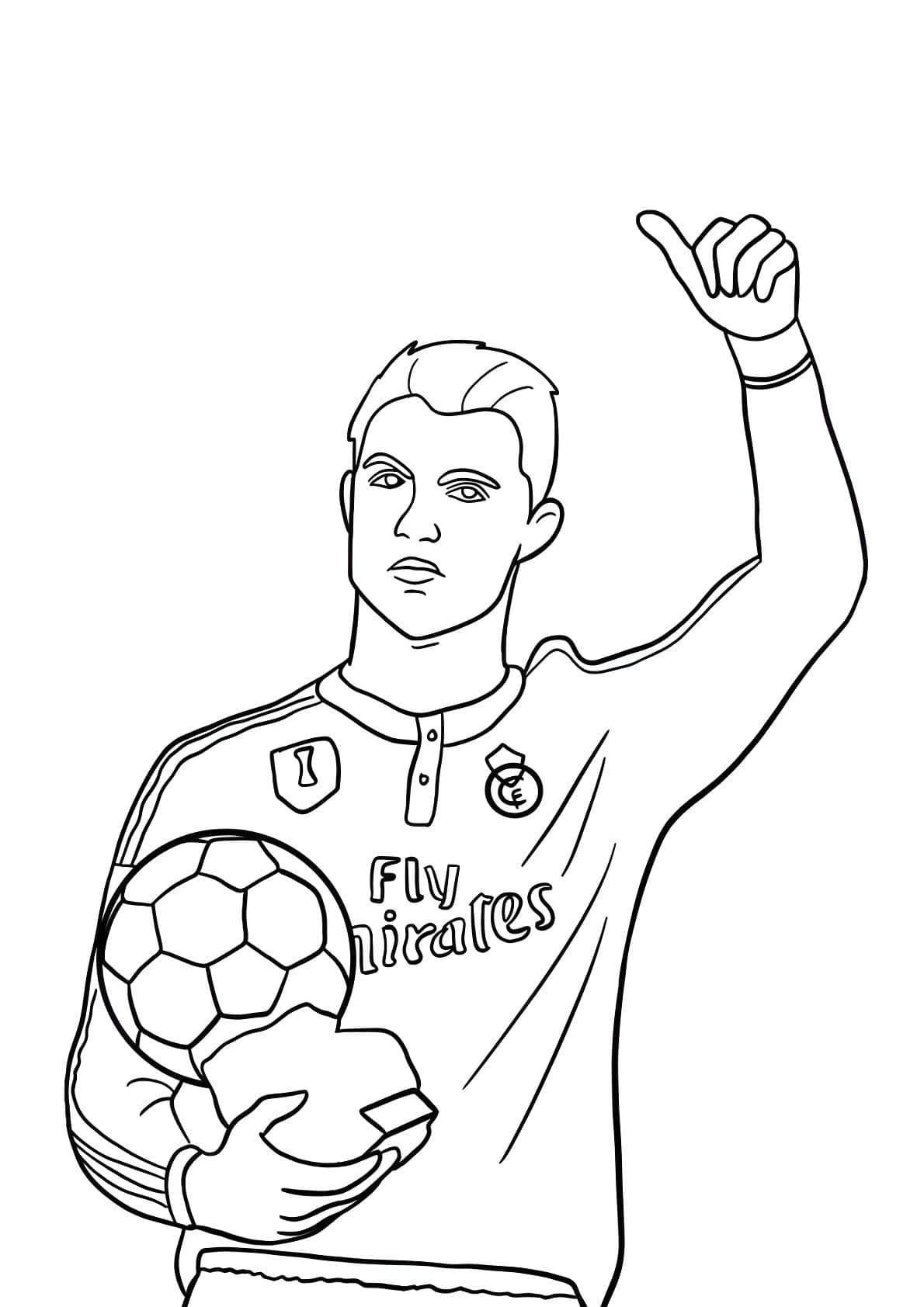 Desenho para colorir e imprimir Cristiano Ronaldo