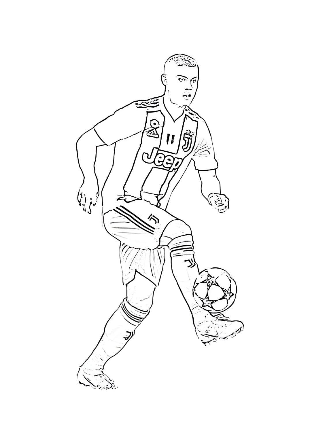 Desenho para colorir e imprimir Cristiano Ronaldo