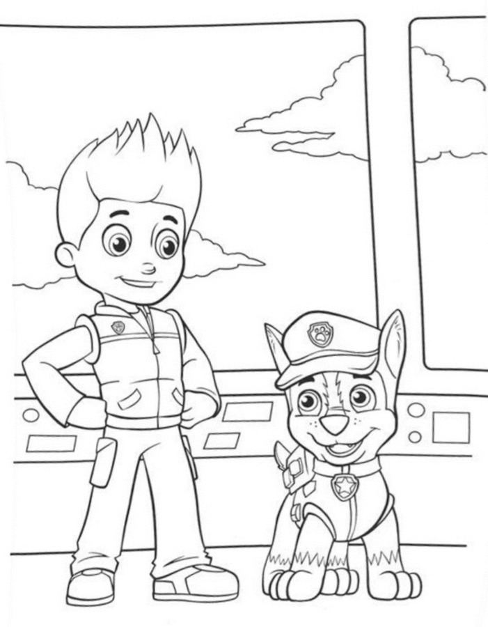 Desenho para colorir e imprimir Patrulha Canina