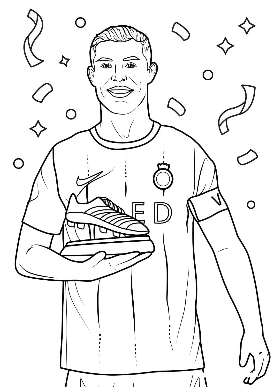 Desenho para colorir e imprimir Cristiano Ronaldo