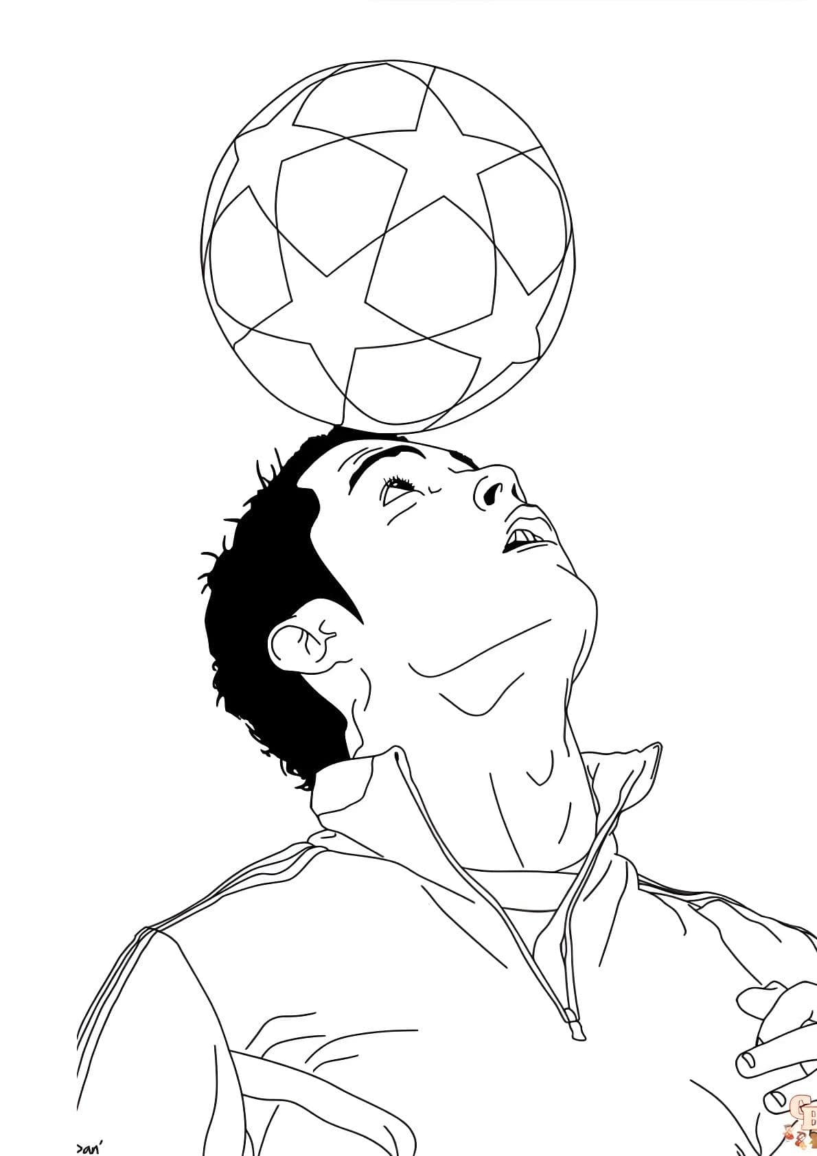 Desenho para colorir e imprimir Cristiano Ronaldo