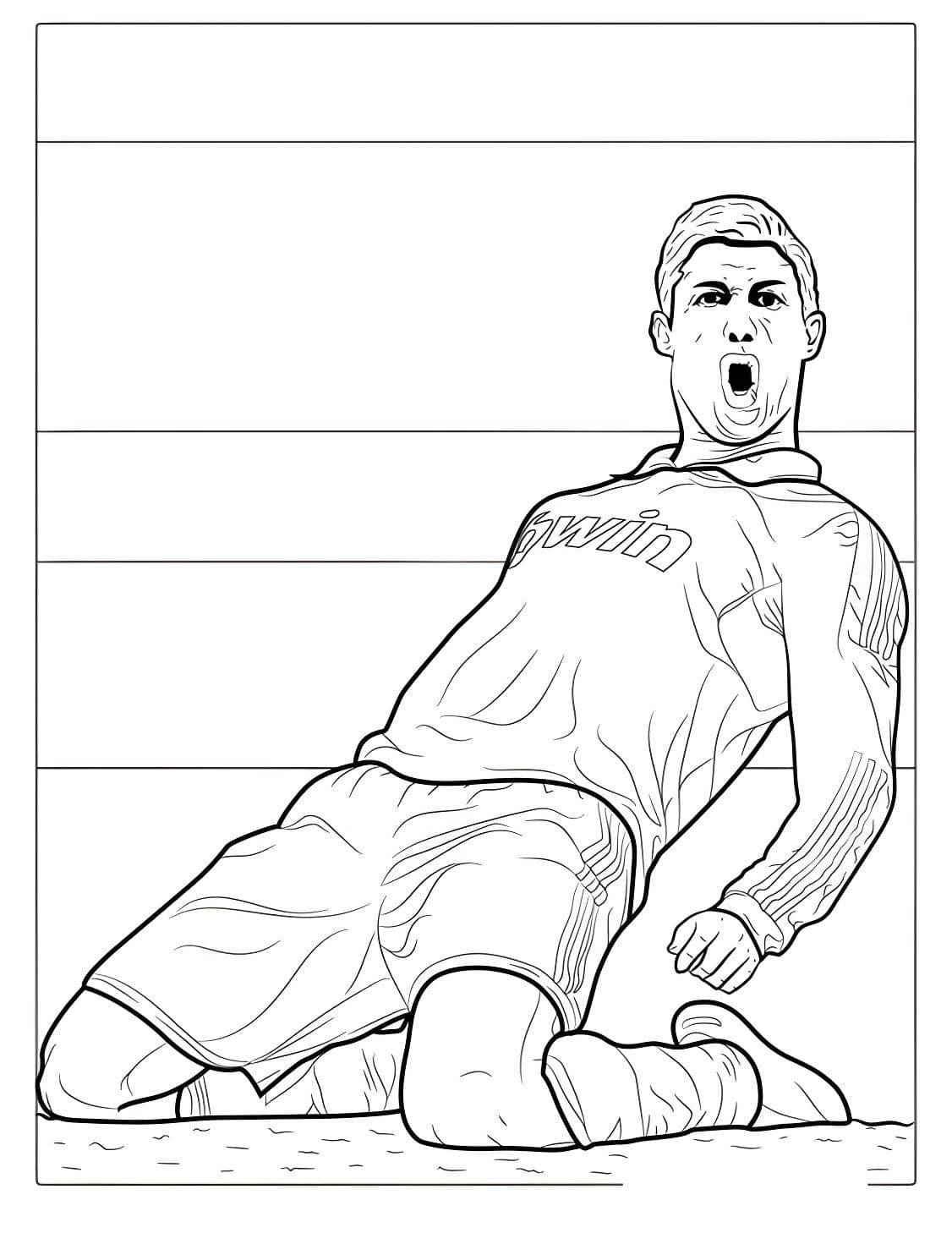 Desenho para colorir e imprimir Cristiano Ronaldo