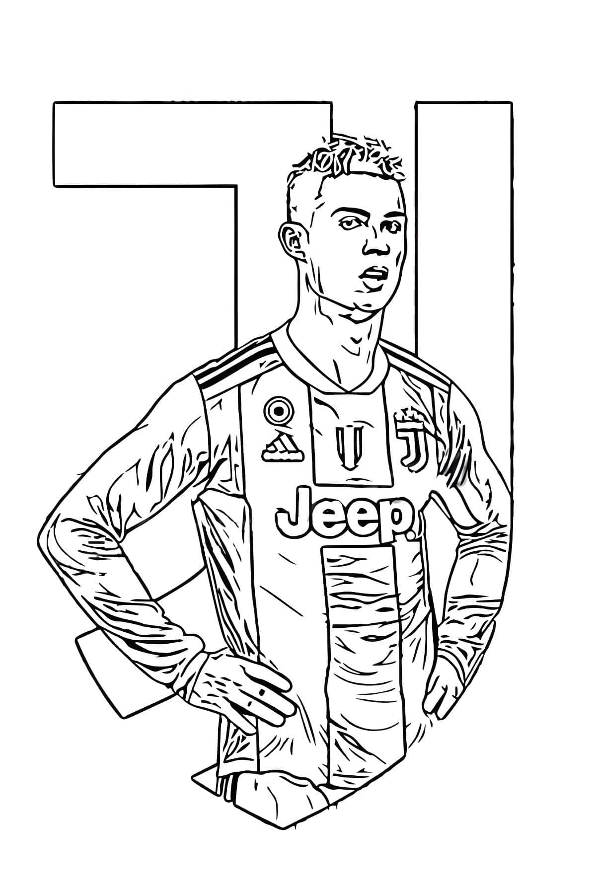 Desenho para colorir e imprimir Cristiano Ronaldo