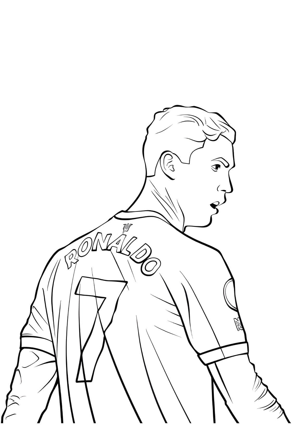 Desenho para colorir e imprimir Cristiano Ronaldo