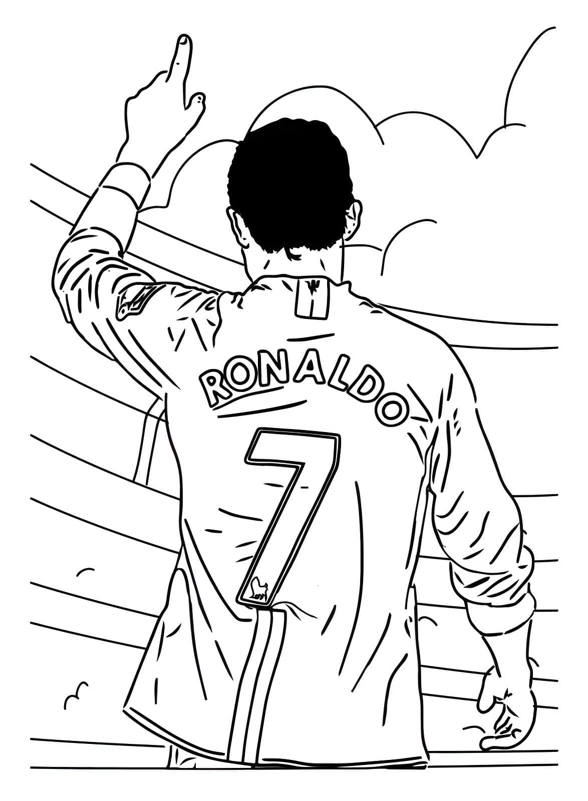 Desenho para colorir e imprimir Cristiano Ronaldo