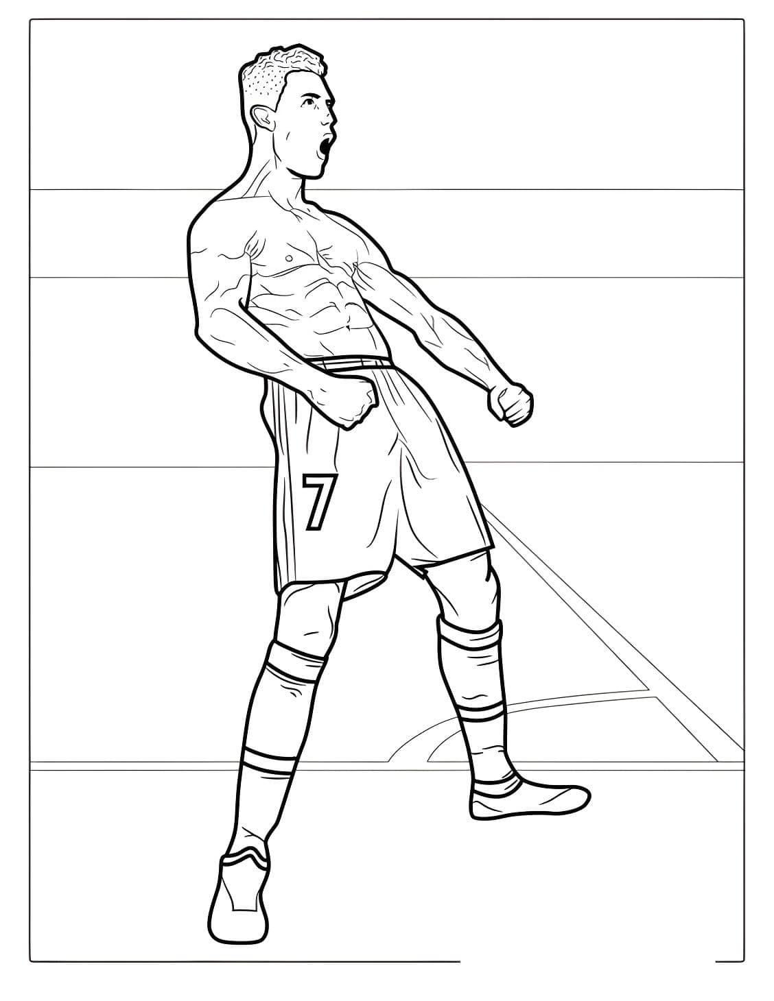 Desenho para colorir e imprimir Cristiano Ronaldo