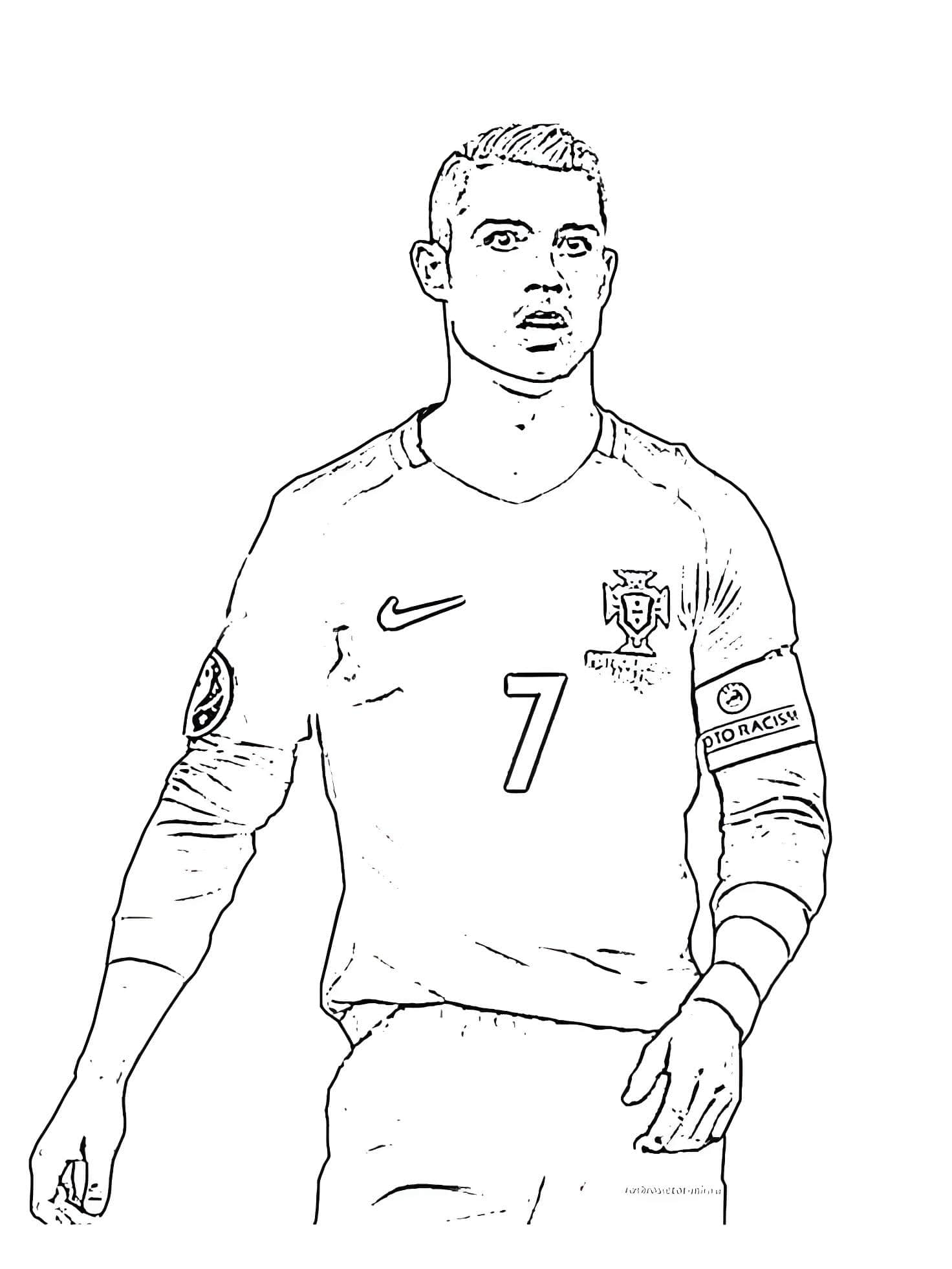 Desenho para colorir e imprimir Cristiano Ronaldo