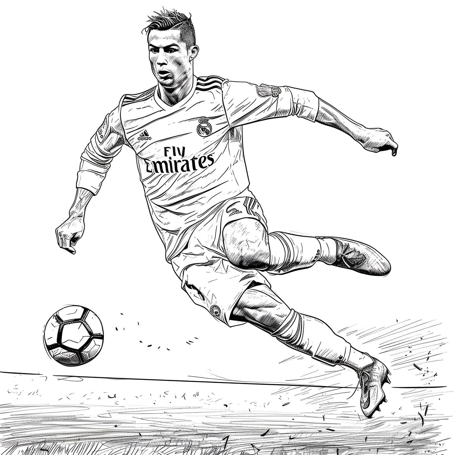 Desenho para colorir e imprimir Cristiano Ronaldo