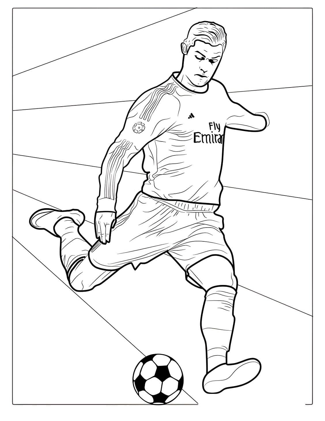 Desenho para colorir e imprimir Cristiano Ronaldo