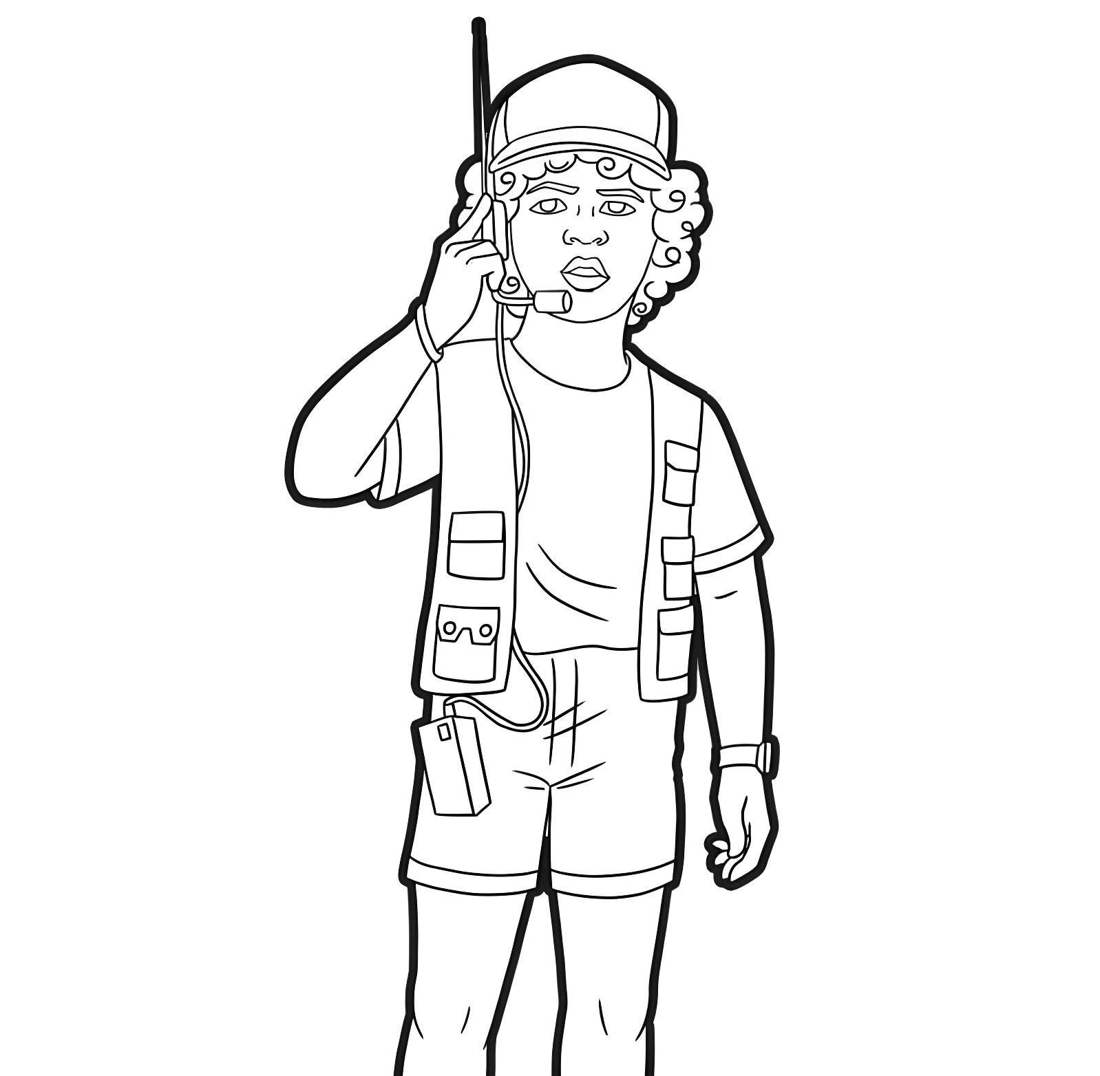 Desenho do dustin stranger things para colorir