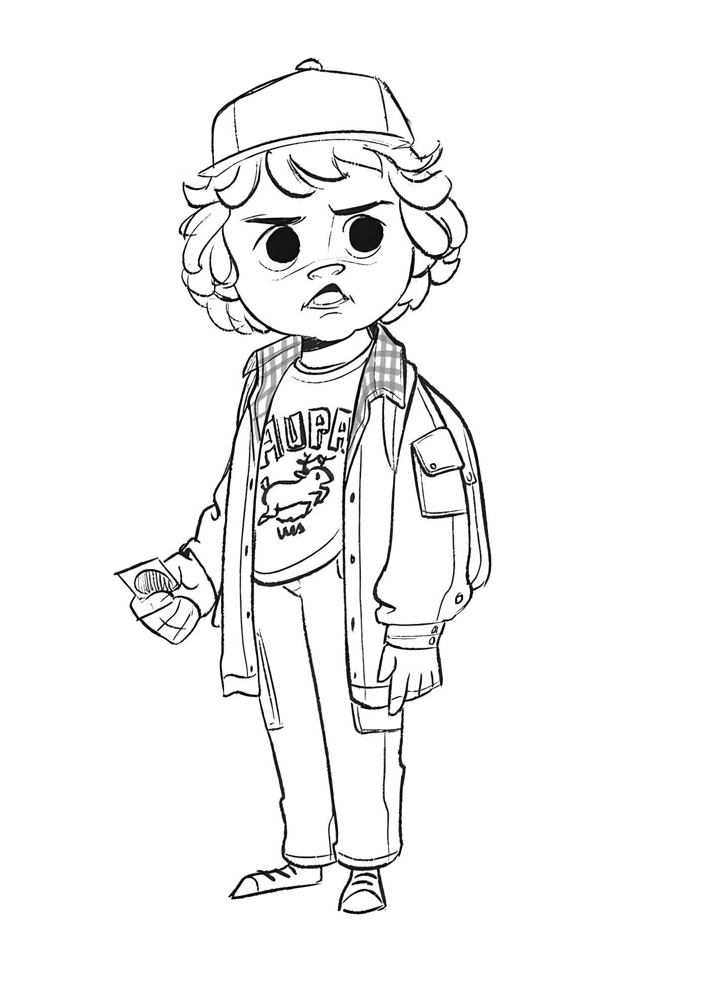 Desenho do dustin stranger things para imprimir