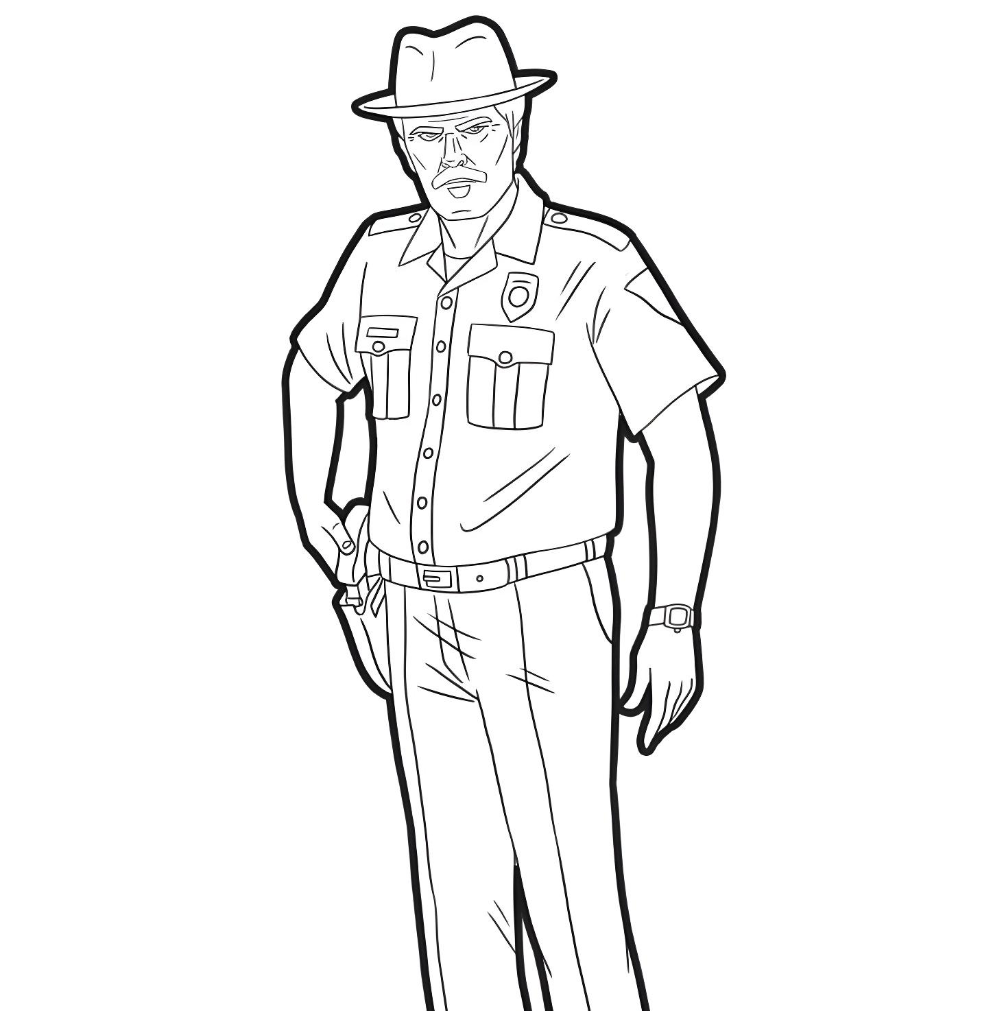 Desenho do jim hopper stranger things para imprimir e colorir