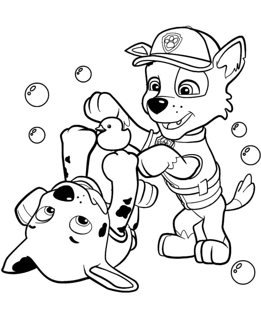 Desenho para colorir e imprimir Patrulha Canina