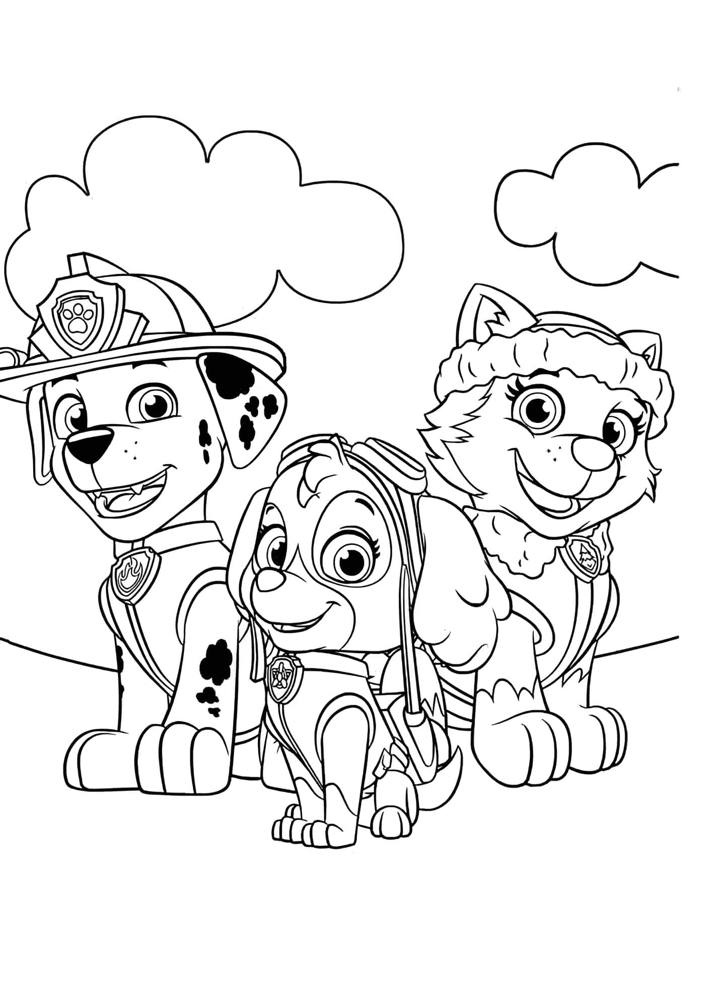 Desenho para colorir e imprimir Patrulha Canina