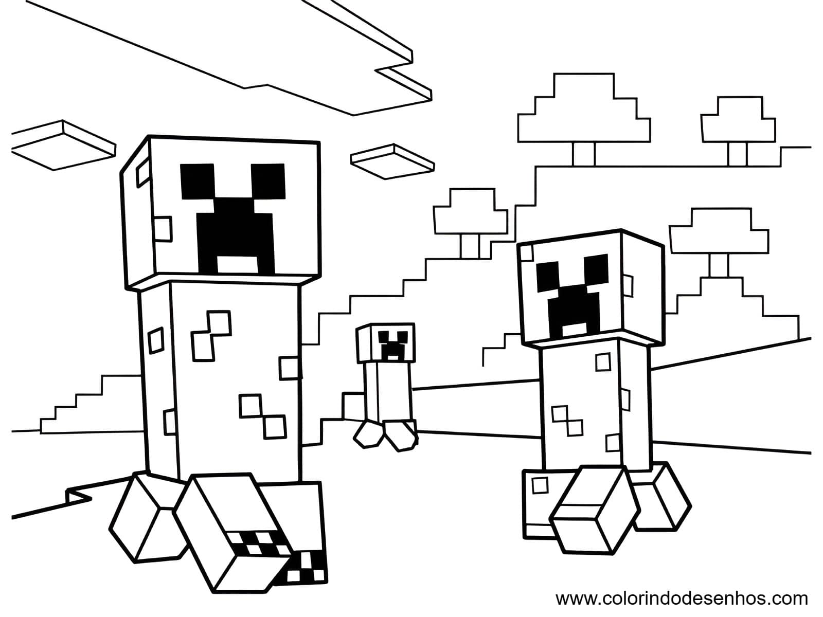 Desenho para colorir e imprimir Minecraft