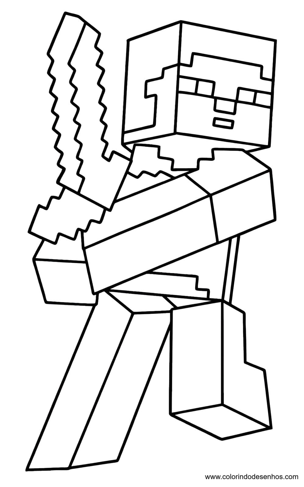 Desenho para colorir e imprimir Minecraft