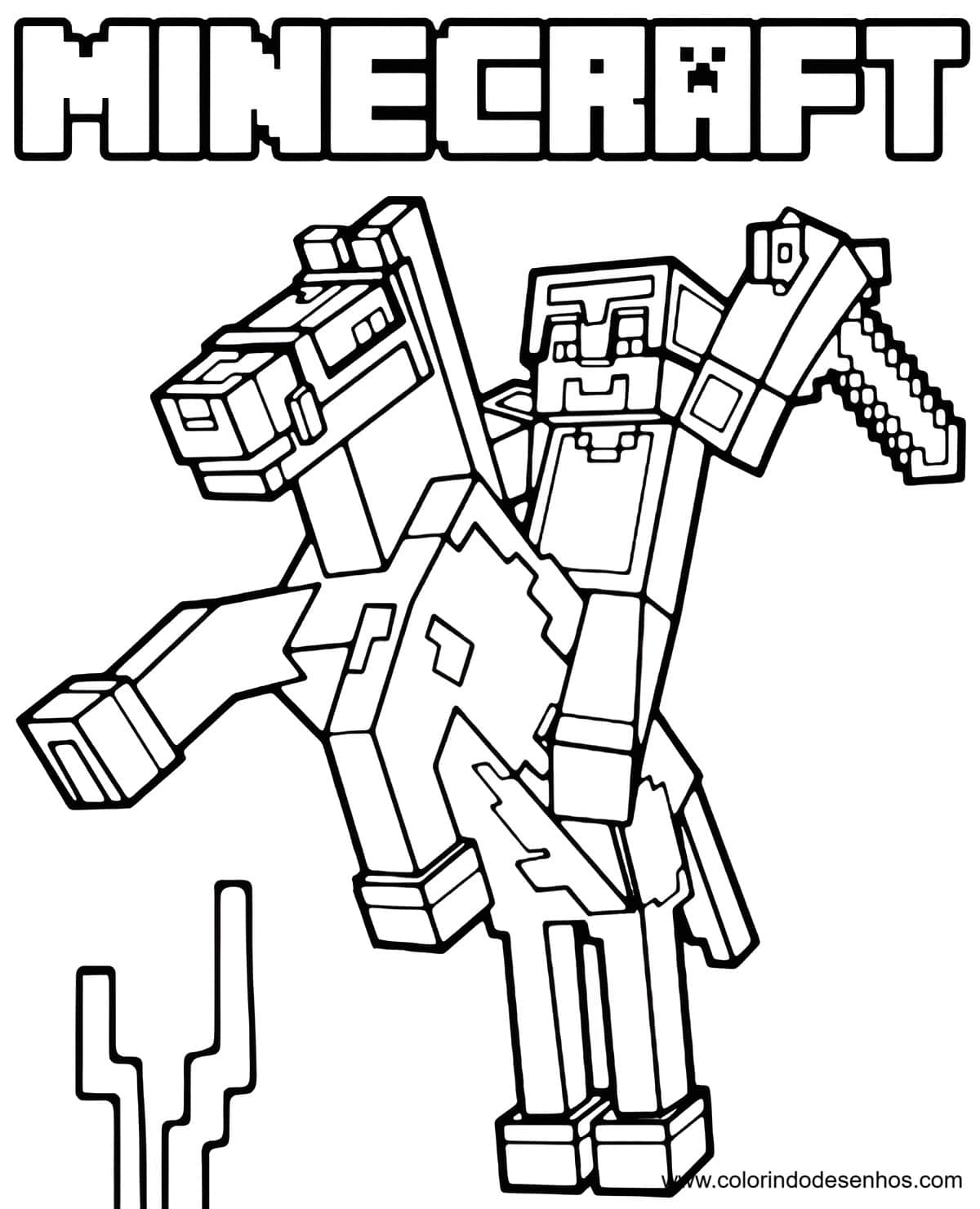 Desenho para colorir e imprimir Minecraft