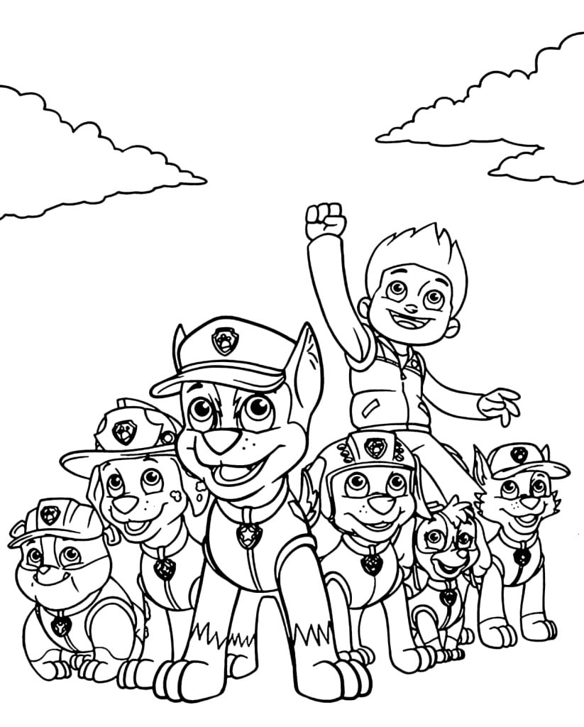 Desenho para colorir e imprimir Patrulha Canina