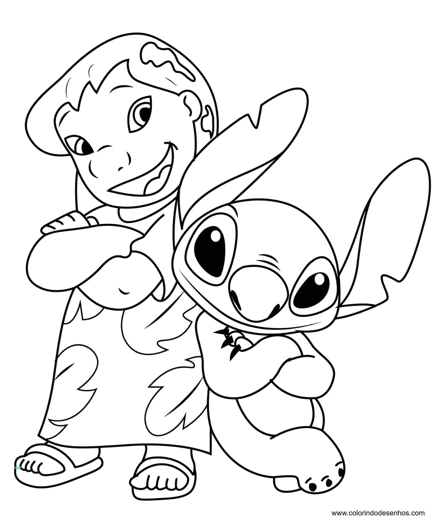 Desenho para colorir e imprimir Stitch