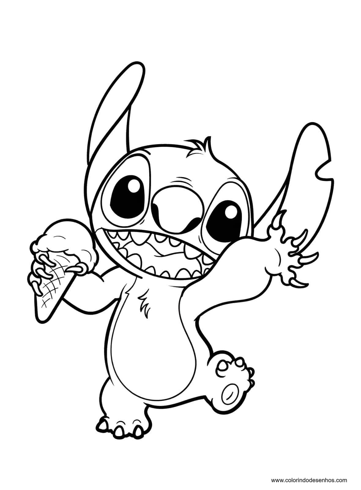 Desenho para colorir e imprimir Stitch