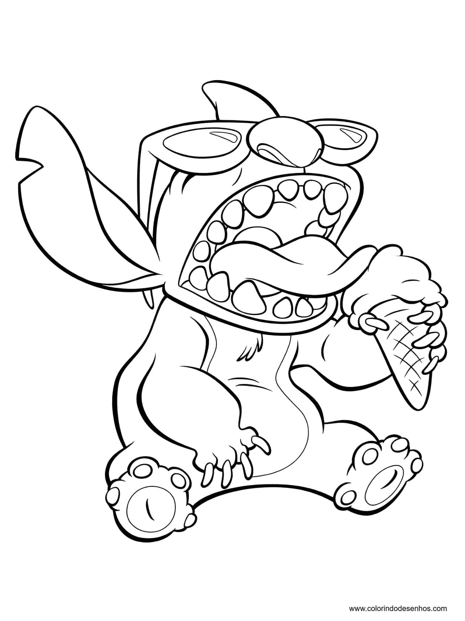 Desenho para colorir e imprimir Stitch