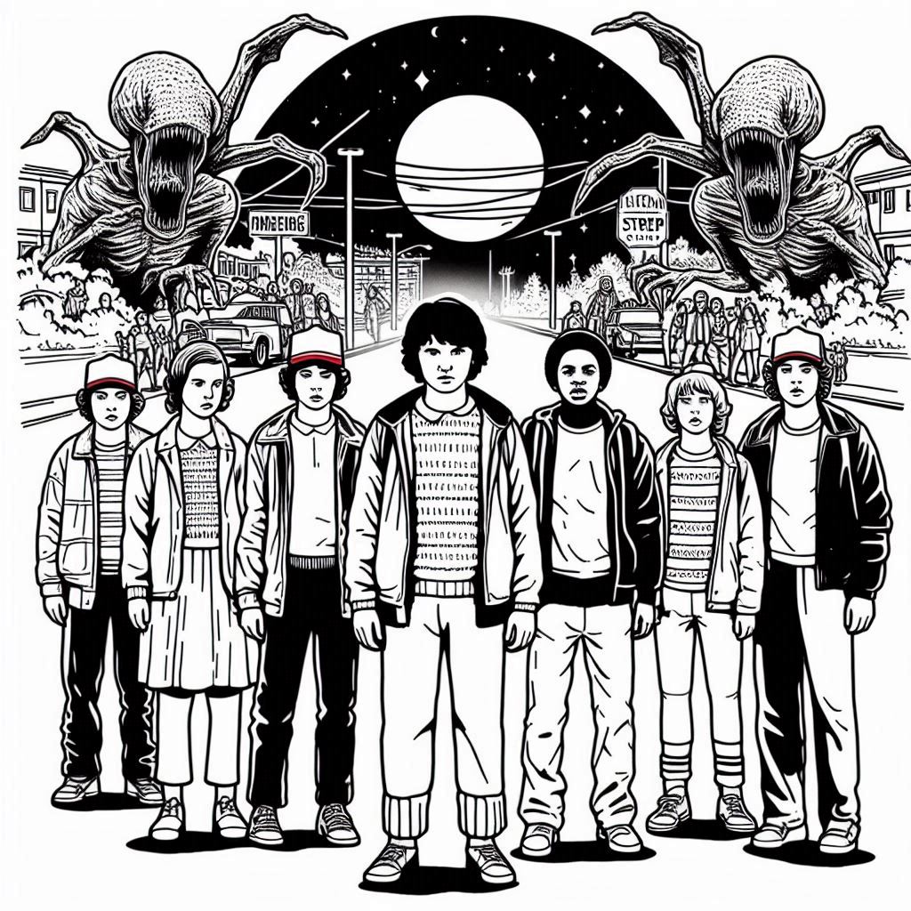 Desenhos stranger things para colorir