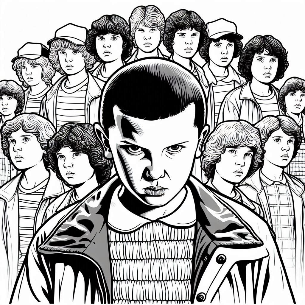 Desenhos stranger things para colorir