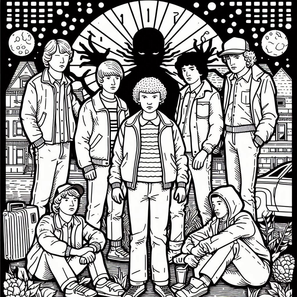 Desenhos stranger things para colorir