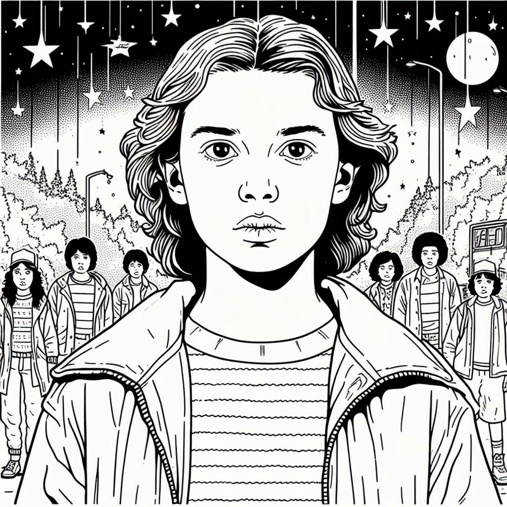 Desenhos stranger things para colorir