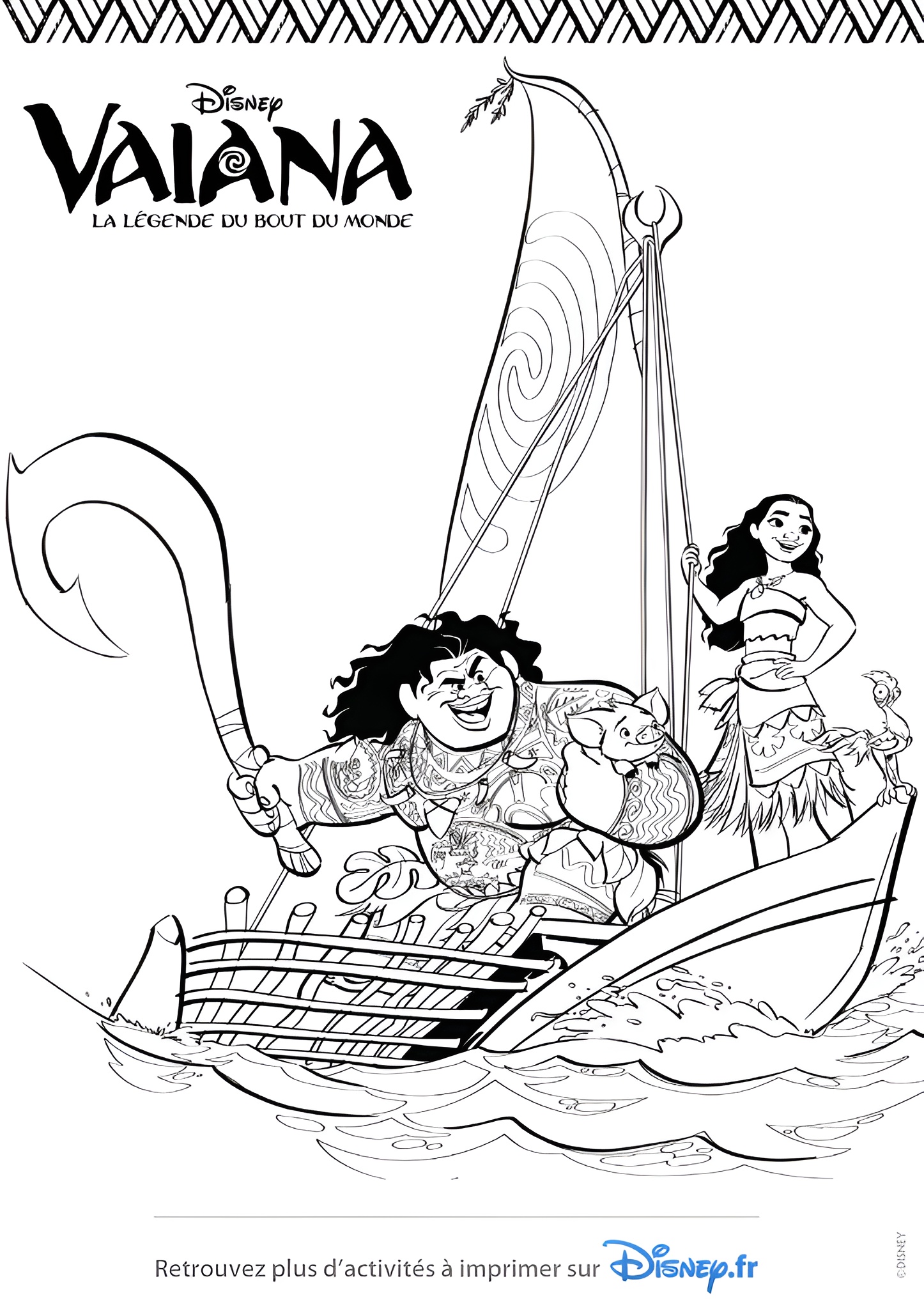 Desenho para colorir Moana 2