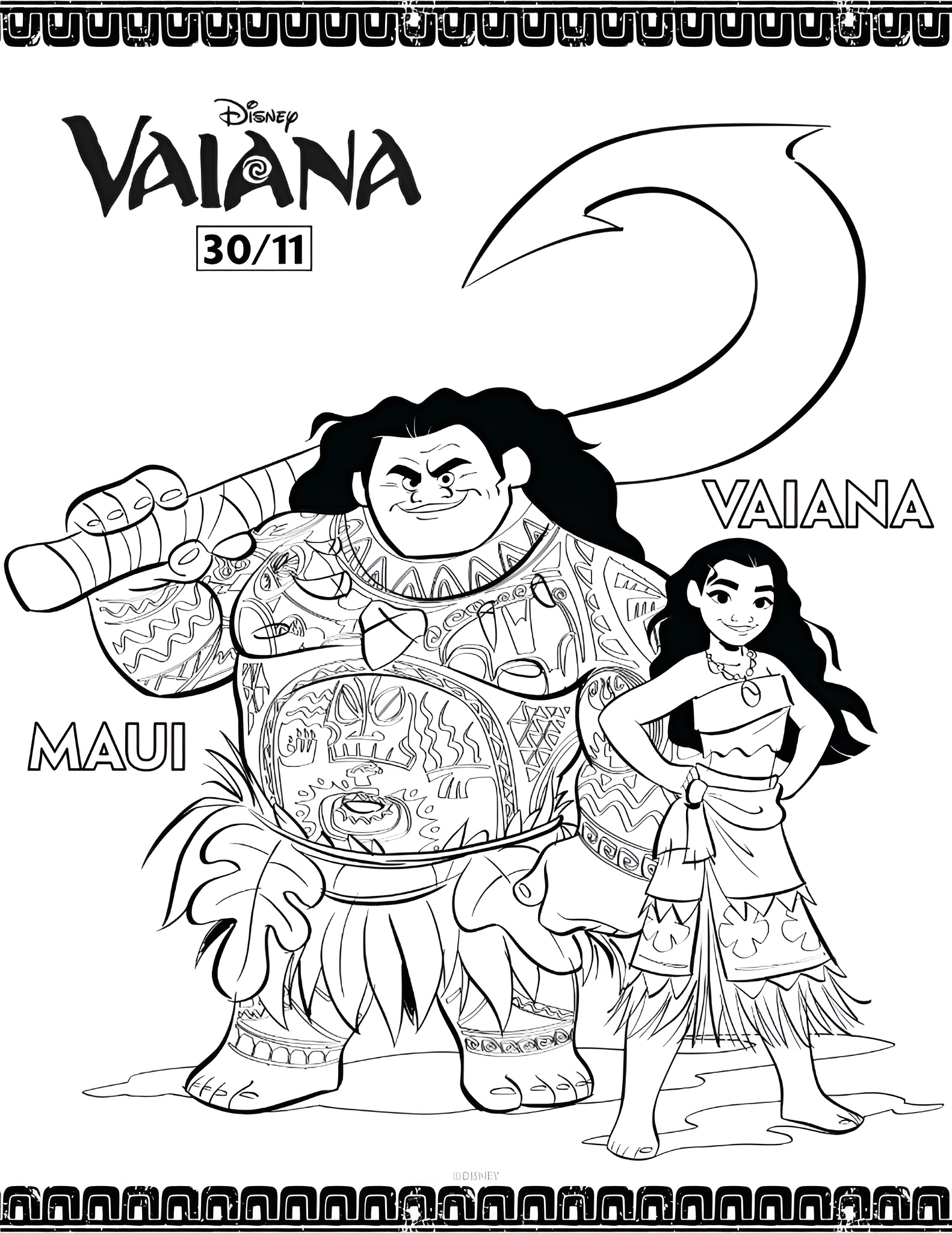 Desenho para colorir Moana 2