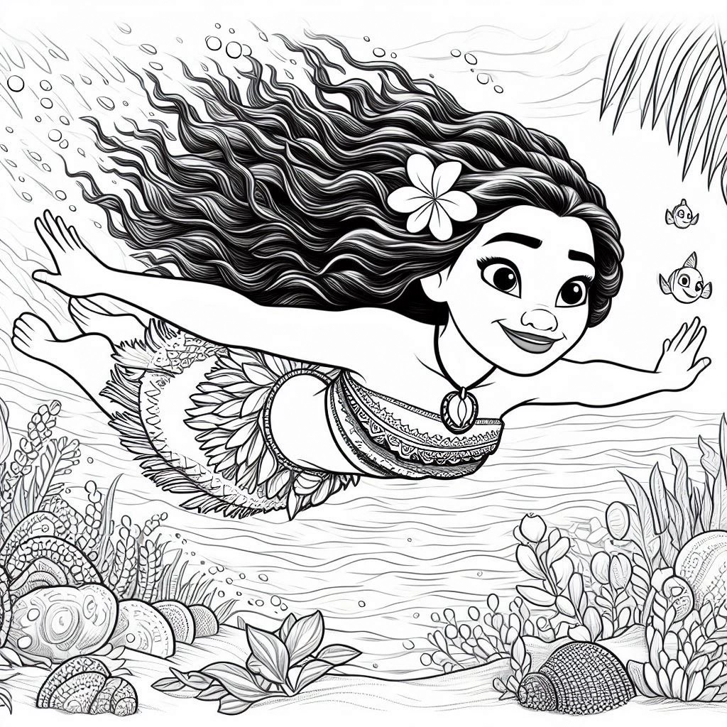 Desenho para colorir Moana 2