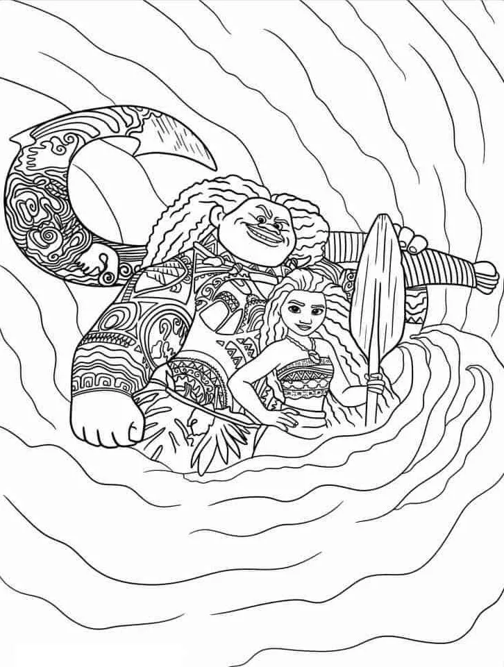 Desenho para colorir Moana 2