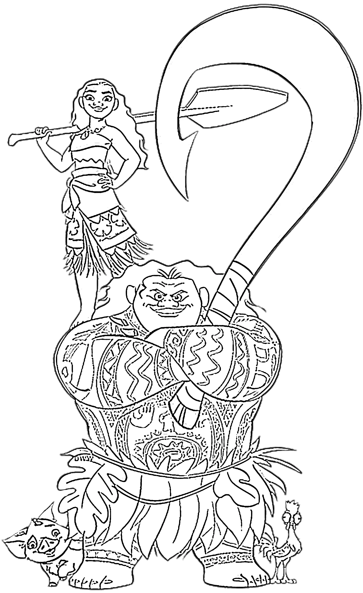 Desenho para colorir Moana 2