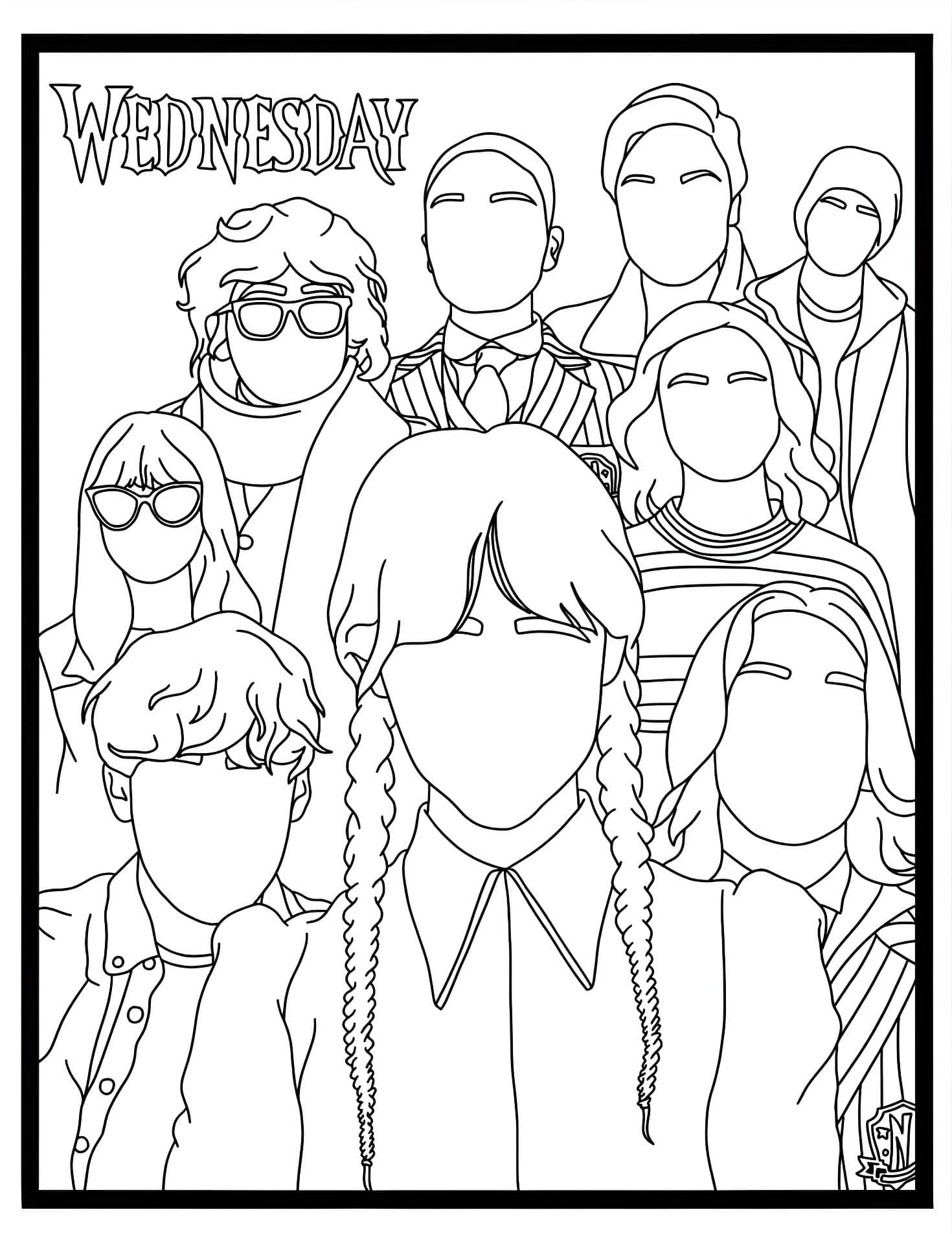 Desenho para colorir Wandinha