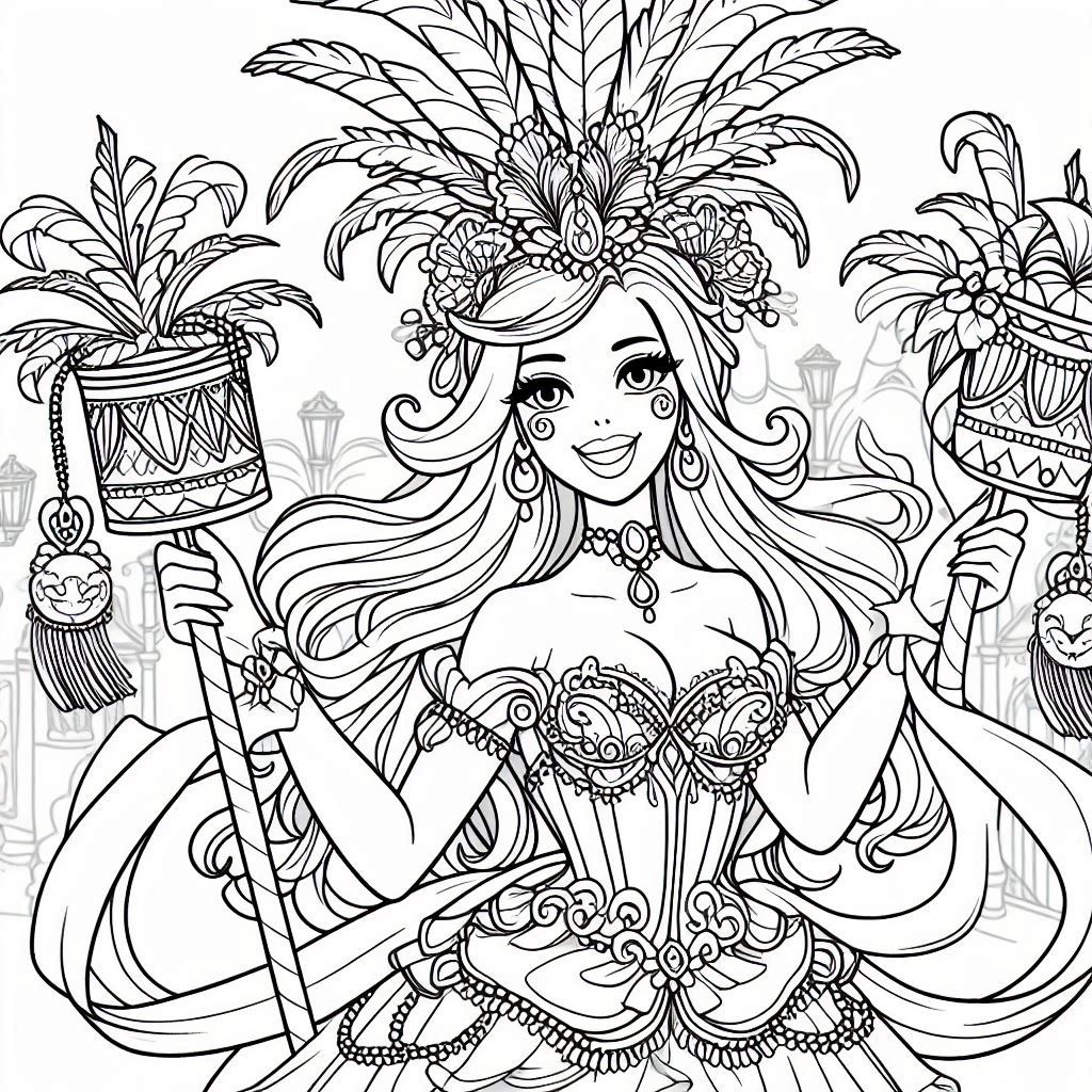 Desenho para colorir Carnaval